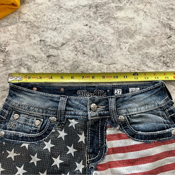 Miss Me shorts rocker American flag size 27 jean red white blue stars stripes - Picture 5 of 10